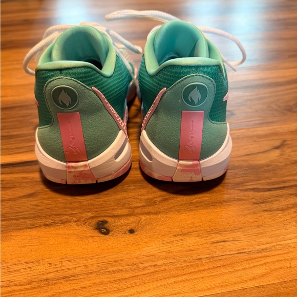 Women's Green and Pink custom Nike Sabrina’s - Picture 2 of 6